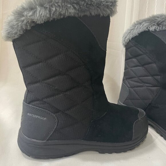 COLUMBIA BOOTS 200 GRAMS WINTER SNOW 
WARM COZY Sz 7 FAUX FUR/ LEATHER GOTHCORE - Picture 7 of 13